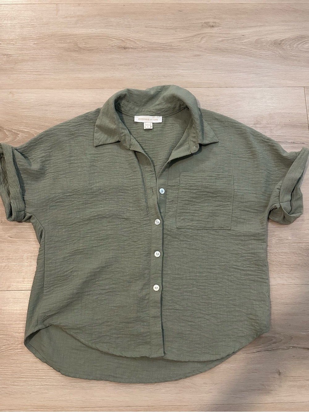 Sage Green Button up top